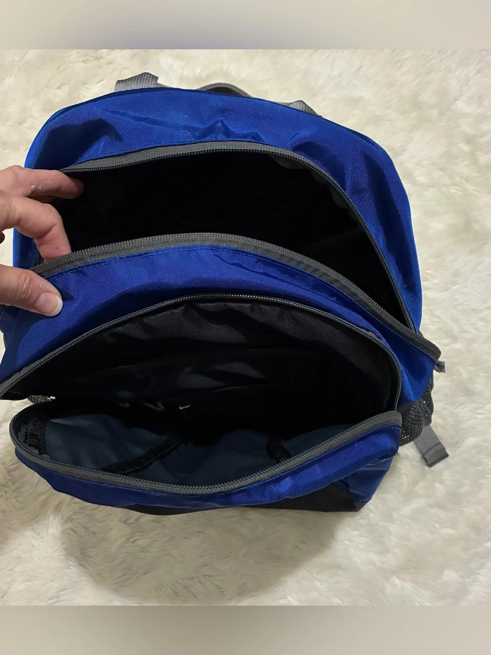 LL Bean Backpack, Style 302389, Reflective, Blue / gray